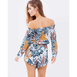 Jumpsuit ngắn bẹt vai, tay dài 2986