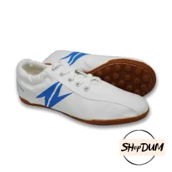 Giày thể thao nữ chất liệu da tổng hợp màu trắng xanh dẻo dai