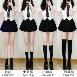 Tất Dễ Thương Đen Trắng Nhung Gothic Dài Tất Màu Đầu Gối Cao 3633