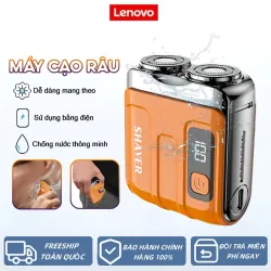 Máy cạo râu cao cấp SHAVER màu cam nhỏ gọn dùng pin sạc 3945