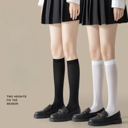Tất Dễ Thương Đen Trắng Nhung Gothic Dài Tất Màu Đầu Gối Cao