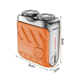 Máy cạo râu cao cấp SHAVER màu cam nhỏ gọn dùng pin sạc 3945