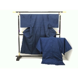 【Hàng chưa sử dụng】Nam giới Vải tơ tằm Kimono・Hao Bộ 2 món