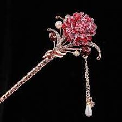 Trâm cài tóc hình bông hoa đính đá phong cách vintage nữ tính 55