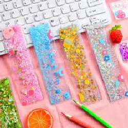 Thước Kẻ Mềm Trong Suốt Có Kim Tuyến Nước Dùng Để Đánh Dấu Trang Sách 59