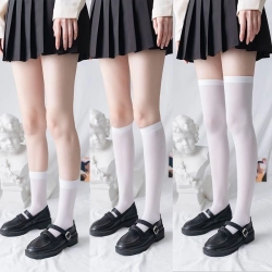 Tất Dễ Thương Đen Trắng Nhung Gothic Dài Tất Màu Đầu Gối Cao 3633