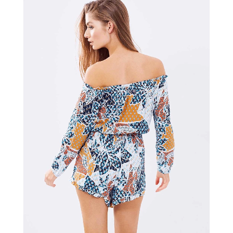 Jumpsuit ngắn bẹt vai, tay dài 2986