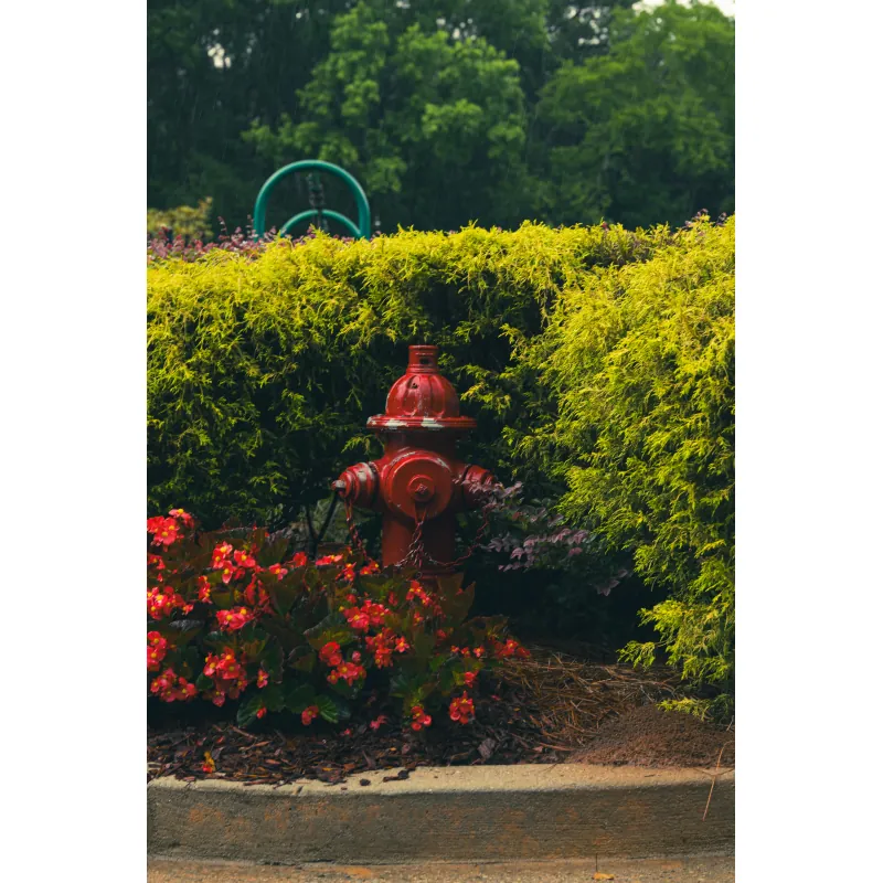 Ống cứu hỏa sắt sơn đỏ ngoài trời hình trụ có van khí 3986