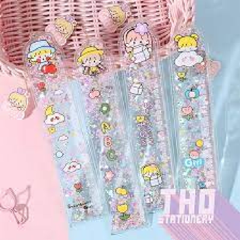 Thước Kẻ Mềm Trong Suốt Có Kim Tuyến Nước Dùng Để Đánh Dấu Trang Sách 59