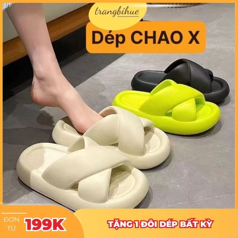 Dép Bánh Mỳ Béo Quai Ngang Nữ Nhiều Màu Trẻ Trung 3621