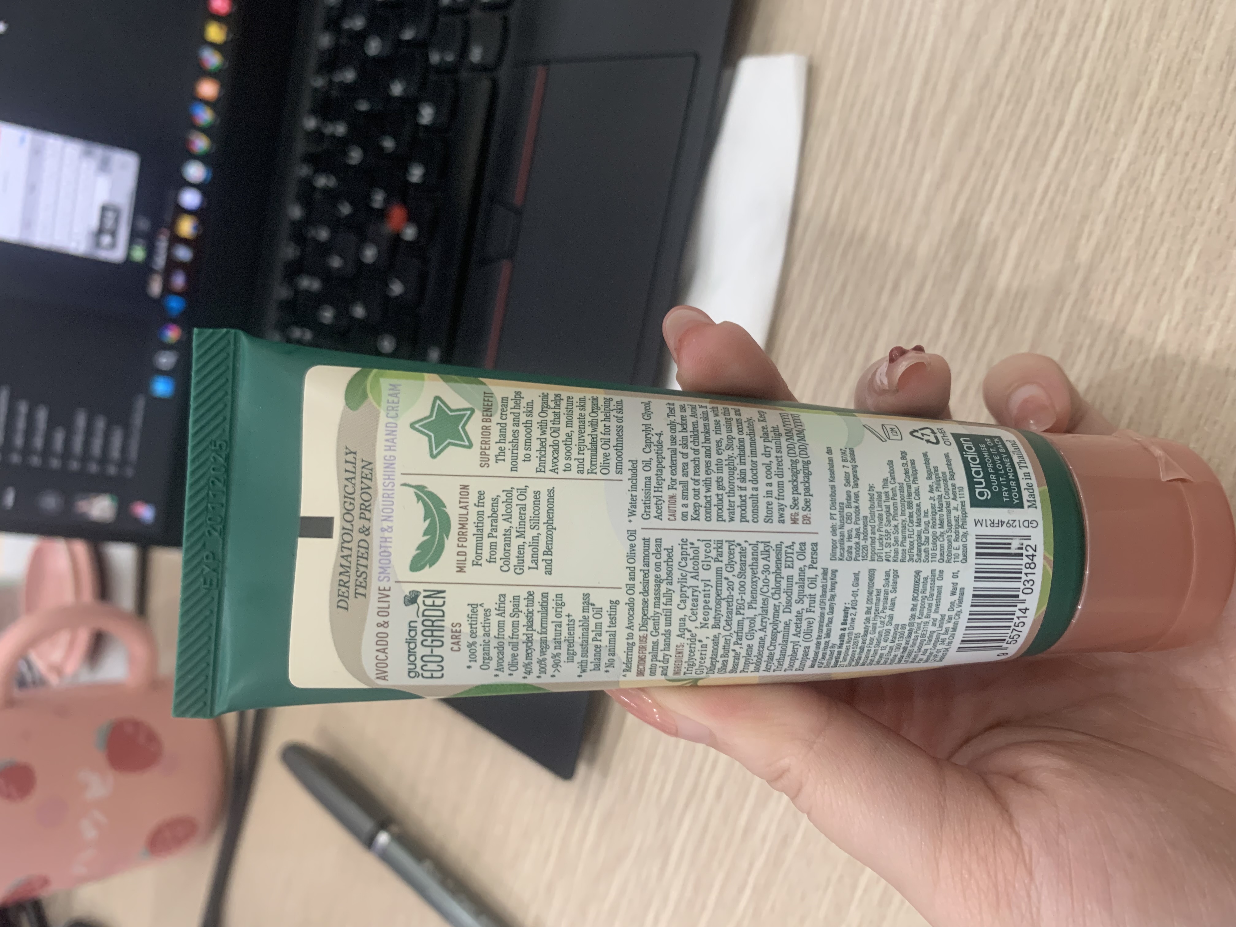 Kem dưỡng và tinh chất avocad & olive hand cream organic 3638